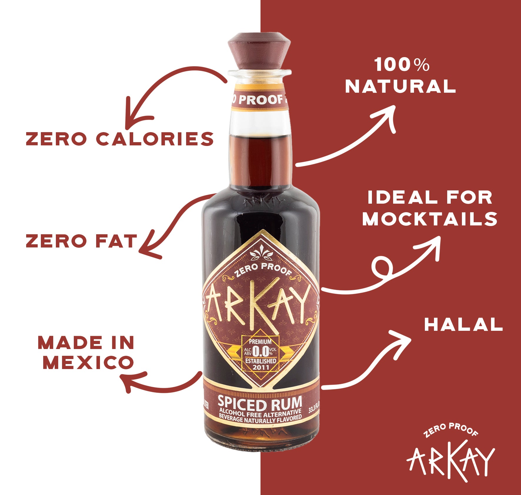 Arkay Zero Proof Spiced Rum Alternative